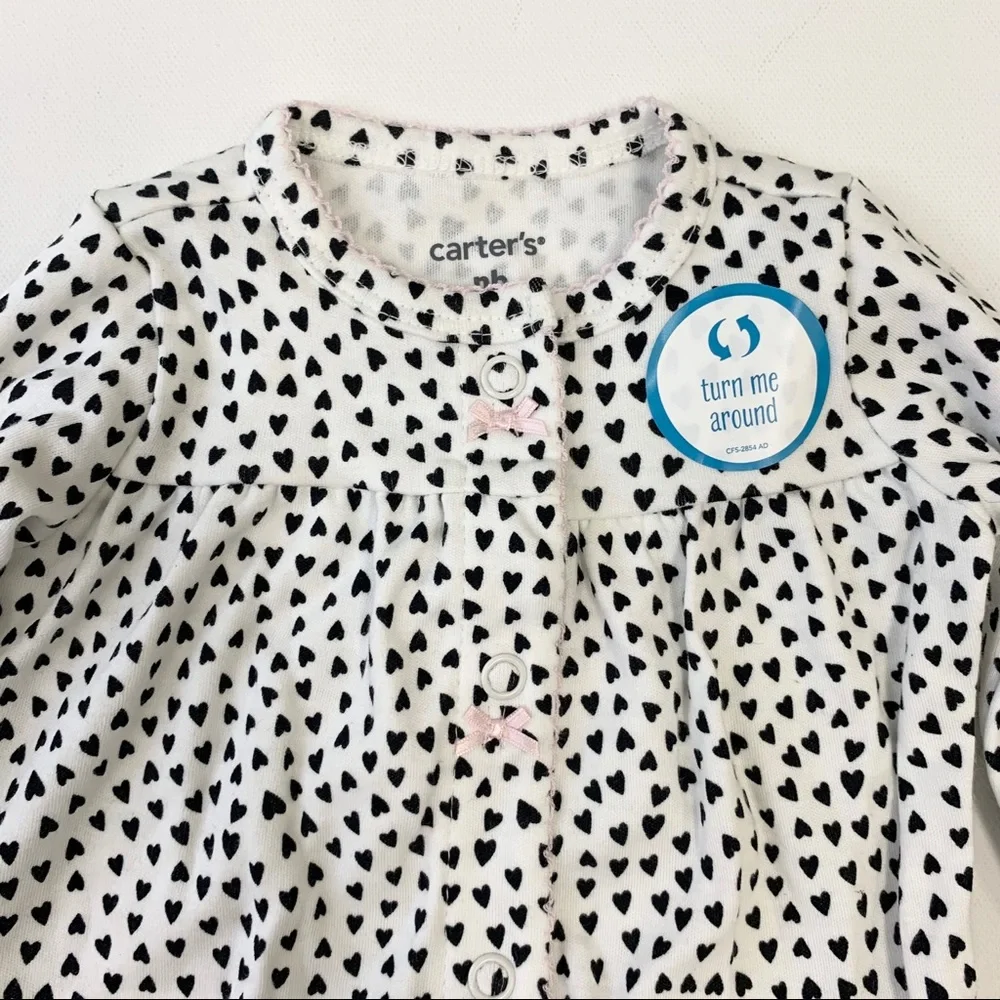 NWT carter’s Long Sleeve Footed Heart Bodysuit nb